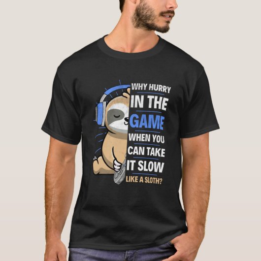 T-shirt Gamer Boy Sloth Sloth Gaming Pun Phrase Boys Men (Devant)