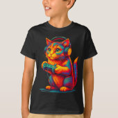 T-shirt Gamer Cat Video Games Boys Teen Men Girls Funny Gi (Devant)