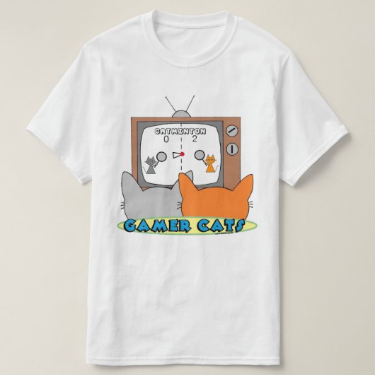 T-shirt GAMER CATS Retro Nostalgale jeu vidéo (Design devant)