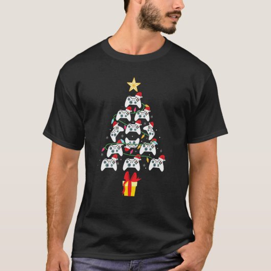 T-shirt Gamer Christmas Tree Pyjamas Enfants Garçons Vidéo (Devant)