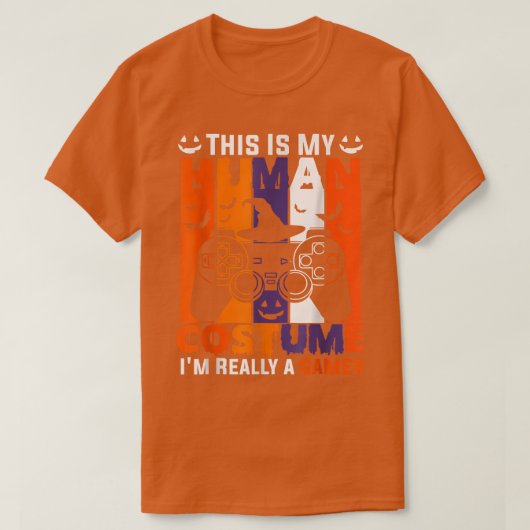 T-shirt Gamer Citrouille Jack-o'-lantern Funny Vidéo Hallo (Design devant)