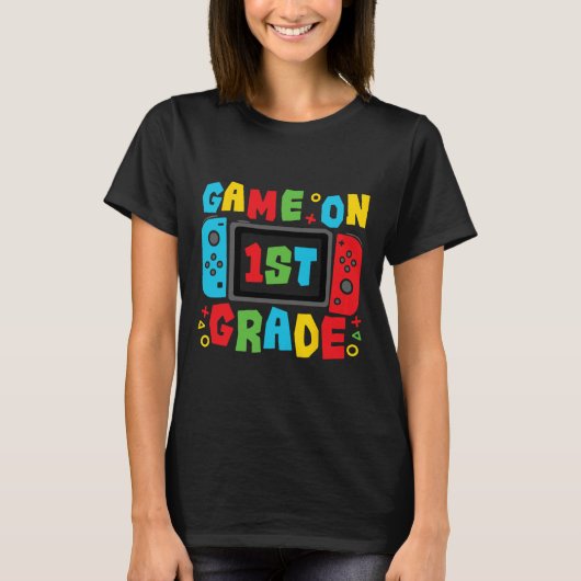 T-shirt Gamer Ck To School First Day Grade Team 1st Grade  (Devant)