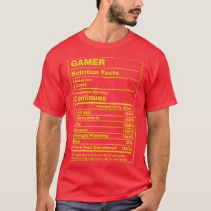 T-shirt Gamer de la valeur nutritive