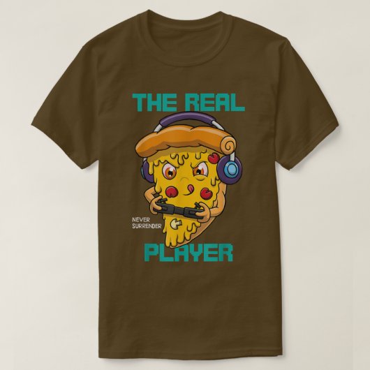 T-shirt gamer de pizza cool (Design devant)