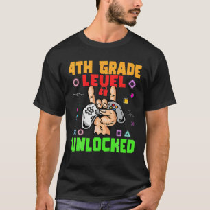 T-shirt Gamer Déverrouillé De 4E Année Retour À L'École 20