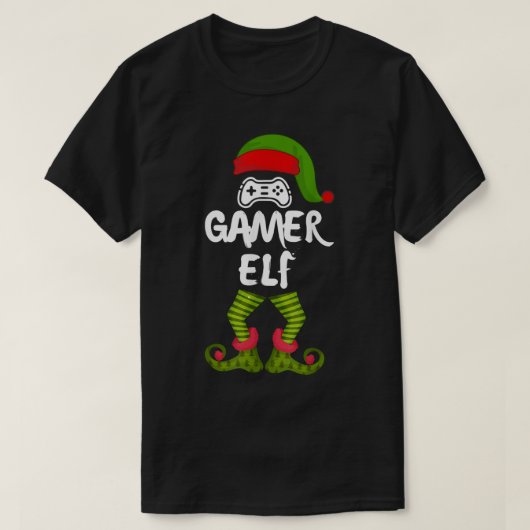 T-shirt Gamer Elf Christmas Gaming Design (Design devant)