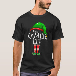 T-shirt Gamer Elf Family Matching Group Cadeau de Noël Vid