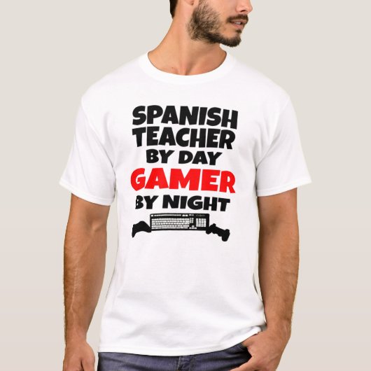 T-shirt Gamer enseignant espagnol (Devant)