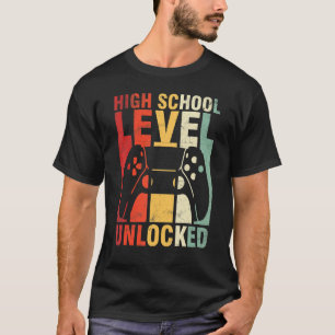 T-shirt Gamer Étudiant Niveau Secondaire Déverrouillé Reto