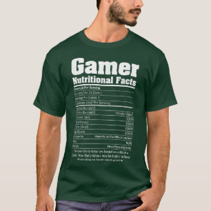 T-shirt GAMER FACTURES NUTRITIONNELLES Cool Jeu vidéo Jeu