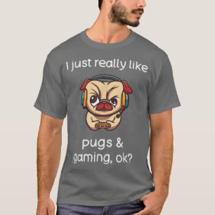 T-shirt Gamer Funny Carlin Lover Jeux Vidéo Carlin chien J