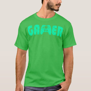 T-shirt Gamer Gamepad Neon Green