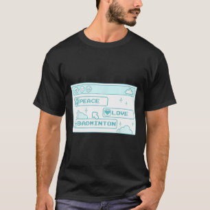 T-shirt Gamer Geek Ordinateur Pc Cool Nerd Peace Love Badm