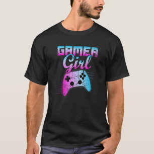 T-shirt Gamer Girl Cool de jeu vidéo contrôleur Retro