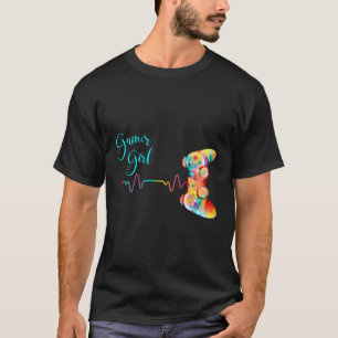 T-shirt Gamer Girl Jolie Vidéo Amateurs de jeu Jeux Heartb