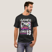 T-shirt Gamer Girl Level 13 Déverrouillé Jeu vidéo 13e nai (Devant entier)