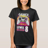 T-shirt Gamer Girl Level 8 Video Game 8th Birthda (Devant)