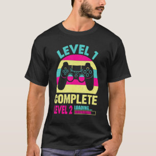T-shirt Gamer Girl Niveau 1 Jeu vidéo complet 1er Annivers