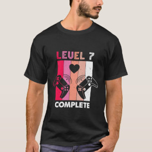 T-shirt Gamer Girl Niveau 7 Complète 7 Mariage Drôle 7ème