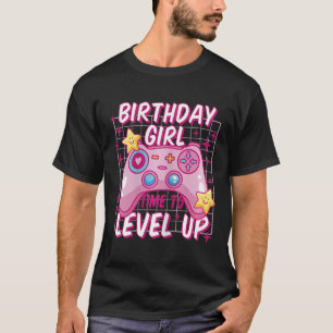 T-shirt Gamer Girl Niveau Déverrouillé Jeu vidéo Anniversa