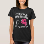 T-shirt Gamer Girl Power Design for Video Game Lovers (Devant)