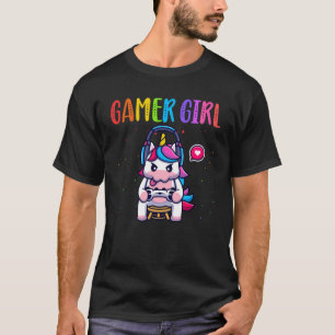 T-shirt Gamer Girl Unicorn Jeu vidéo mignonne