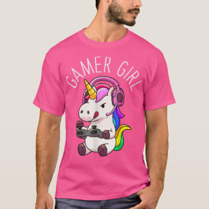 T-shirt Gamer Girl Unicorn Jeu vidéo mignonne jeu cadeau W