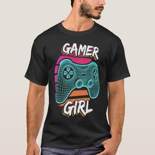 T-shirt Gamer Girl Video Game Controller Jeu Anniversaire (Devant)