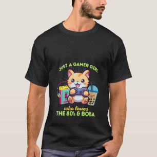 T-shirt Gamer Girl Who Loves Cats Gaming Boba Les années 8