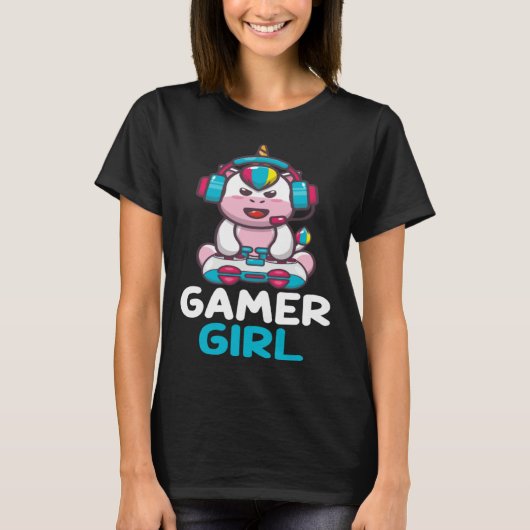 T-shirt Gamer Girl Yes i'm a gamer girl try to keep up (Devant)