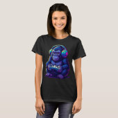 T-shirt Gamer Gorilla with Headphones — Neon Gaming Vibes (Devant entier)
