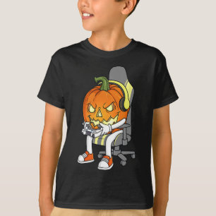 T-shirt Gamer Halloween Jackolantern Scandale Jeux Garçons
