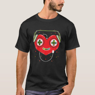 T-shirt Gamer Heart Présenter Jeu Lover Hommes Enfants Gar
