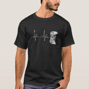 T-shirt Gamer Heartbeat Jeux Vidéos Jeu Garçons Ados Fun