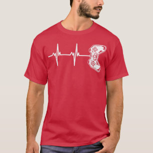 T-shirt Gamer Heartbeat Video Game Gaming Lover