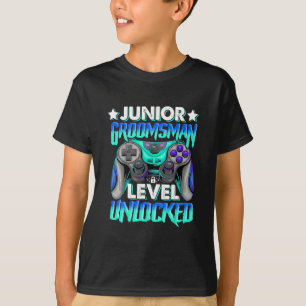 T-shirt Gamer Junior Garçon d'Honneur Niveau Débloqué Jeu