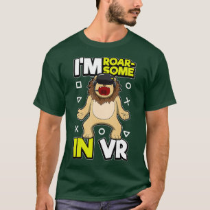 T-shirt Gamer Lion Animal Réalité Virtuelle Casque VR Pun