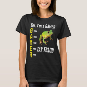 T-shirt Gamer Meme Commet Une Fraude Fiscale Grenouille Bi