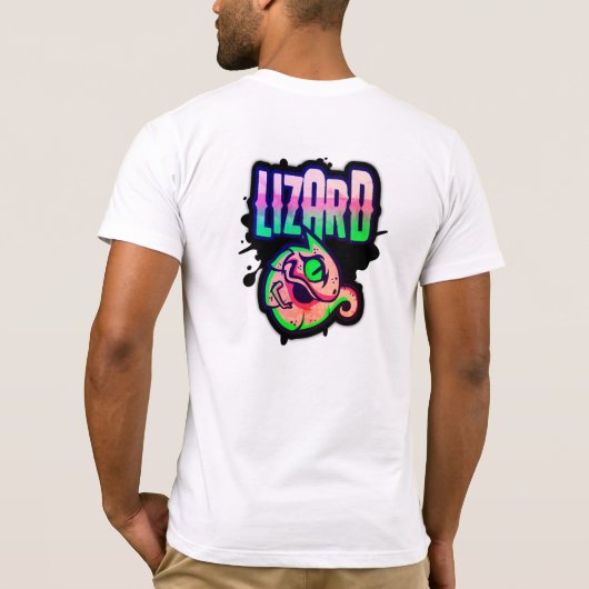 T-shirt Gamer Neon Lime Lizard Splash (Dos)
