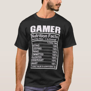 T-shirt Gamer Nutrition Facts