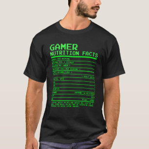 T-shirt Gamer Nutrition Facts Cadeaux pour garçons Ados Vi