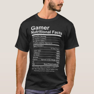 T-shirt Gamer Nutritionfaits Cool Gamer Video Game Funn