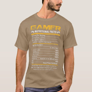 T-shirt Gamer Nutritionfaits Cool Gamer Video Game Funn