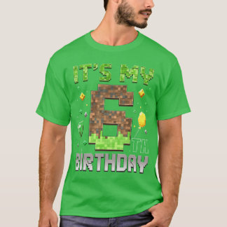 T-shirt Gamer Piel 6 ans Fête d'anniversaire 6 ans Jeu vid
