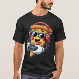 T-shirt Gamer Pizza Jeux Vidéo Garçon Enthousiaste Gamer A