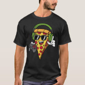 T-shirt Gamer Pizza Video Gaming Funny Video Gamer Pizza L (Devant)