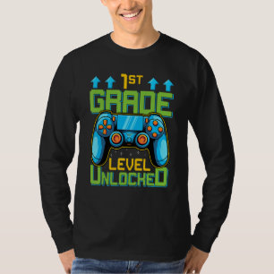 T-shirt Gamer Premier Niveau Déverrouillé De Retour À L'Éc