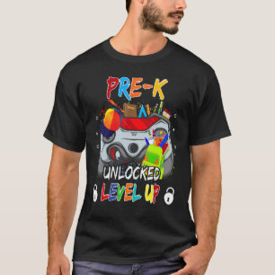 T-shirt Gamer Preschool Unlocked Level Up It's My First Da