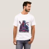 T-shirt Gamer Samurai - Lever, Respawn, Conquer Cyberpunk (Devant entier)