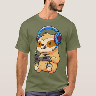 T-shirt Gamer Sloth Jeu Machines à Sous Jeu Vidéo Jeu cade